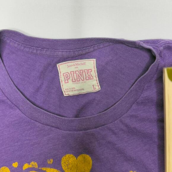 Y2K Vintage PINK Victorias Secret Size Large Baby Tee - Picture 3 of 5